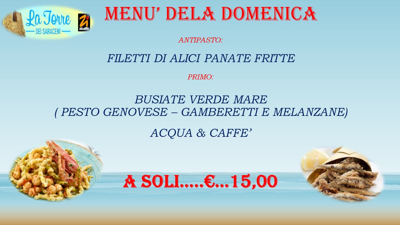 menu dela domenica